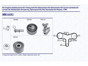 MAGNETI MARELLI 341311411101 paskirstymo diržo komplektas 
 Techninės priežiūros dalys -> Papildomas remontas