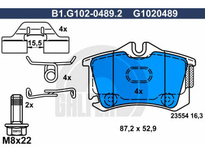 GALFER B1.G102-0489.2 stabdžių trinkelių rinkinys, diskinis stabdys 
 Techninės priežiūros dalys -> Papildomas remontas
44 06 003 64R, 44 06 024 66R, 44 06 058 39R