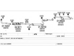 MTS C390180003268 išmetimo sistema 
 Išmetimo sistema -> Išmetimo sistema, visa