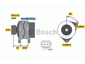 BOSCH 0 124 425 057 kintamosios srovės generatorius 
 Elektros įranga -> Kint. sr. generatorius/dalys -> Kintamosios srovės generatorius
13 222 931 ZZ, 13222931, 6204266