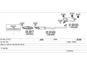 MTS C370210008959 išmetimo sistema 
 Išmetimo sistema -> Išmetimo sistema, visa