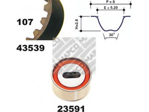 MAPCO 23539 paskirstymo diržo komplektas 
 Techninės priežiūros dalys -> Papildomas remontas