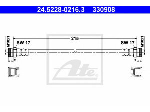 ATE 24.5228-0216.3 stabdžių žarnelė 
 Stabdžių sistema -> Stabdžių žarnelės
55701046, 4816 19, 4816 20
