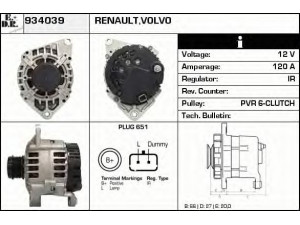 EDR 934039 kintamosios srovės generatorius 
 Elektros įranga -> Kint. sr. generatorius/dalys -> Kintamosios srovės generatorius
7700430182, 7701499972, 7711134224