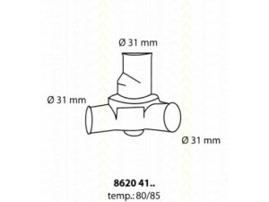 TRISCAN 8620 4180 termostatas, aušinimo skystis 
 Aušinimo sistema -> Termostatas/tarpiklis -> Thermostat
4188747, 4331733, 4334988, 5959038