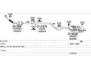 MTS C020349009045 išmetimo sistema 
 Išmetimo sistema -> Išmetimo sistema, visa