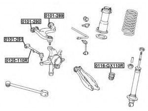 ASVA 0125-110 vikšro valdymo svirtis 
 Ašies montavimas/vairavimo mechanizmas/ratai -> Valdymo svirtis/pasukamosios svirties sujungimas -> Vairo trauklės (valdymo svirtis, išilginis balansyras, diago
48705-30080