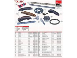 FAI AutoParts TCK133C pavaros grandinės komplektas 
 Variklis -> Variklio uždegimo laiko reguliavimo kontrolė -> Sinchronizavimo grandinė/įtempiklis/kreiptuvas -> Pavaros grandinės komplektas