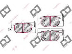 DJ PARTS BP1611 stabdžių trinkelių rinkinys, diskinis stabdys 
 Techninės priežiūros dalys -> Papildomas remontas
04466-12130, 04466-52120, 04466-52140