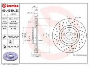 BREMBO 09.4939.2X stabdžių diskas 
 Dviratė transporto priemonės -> Stabdžių sistema -> Stabdžių diskai / priedai
164102202300, 46445006, 60569163