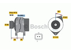 BOSCH 0 986 043 091 kintamosios srovės generatorius 
 Elektros įranga -> Kint. sr. generatorius/dalys -> Kintamosios srovės generatorius
77 11 134 722, 82 00 054 588, 82 00 107 686