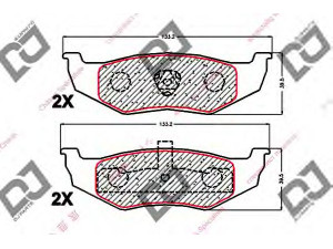 DJ PARTS BP1921 stabdžių trinkelių rinkinys, diskinis stabdys 
 Techninės priežiūros dalys -> Papildomas remontas
05011631AA, 4720644, 4762669, 4863784