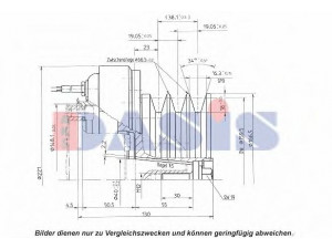 AKS DASIS 851135N magnetinė sankaba, oro kondicionieriaus kompresorius