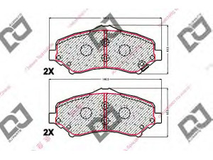 DJ PARTS BP1968 stabdžių trinkelių rinkinys, diskinis stabdys 
 Techninės priežiūros dalys -> Papildomas remontas
68029263AA, 68003701AA