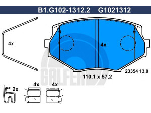 GALFER B1.G102-1312.2 stabdžių trinkelių rinkinys, diskinis stabdys 
 Techninės priežiūros dalys -> Papildomas remontas
N0Y3-33-23Z, NAY5-33-23Z, NAY5-33-23ZA