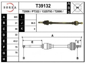 EAI T39132 kardaninis velenas 
 Ratų pavara -> Kardaninis velenas
3273PZ, 3273QA