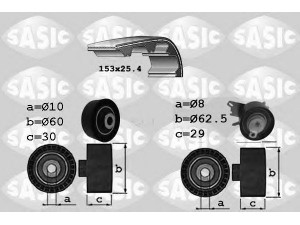 SASIC 1750028 paskirstymo diržo komplektas 
 Techninės priežiūros dalys -> Papildomas remontas
0831V6, 0831V6