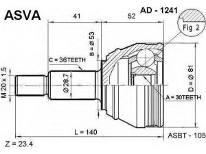 ASVA AD-1241 jungčių komplektas, kardaninis velenas 
 Ratų pavara -> Sujungimai/komplektas
1J0498099, 1J0498099A