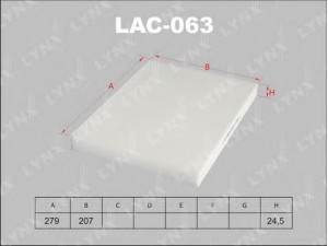 LYNXauto LAC-063 filtras, salono oras 
 Techninės priežiūros dalys -> Techninės priežiūros intervalai
1H0 091 700, 1H0 091 800, 1H0 091 800 SE