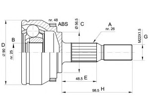 OPEN PARTS CVJ5132.10 jungčių komplektas, kardaninis velenas 
 Ratų pavara -> Sujungimai/komplektas
6843539, 8111303, 8111304, 8601100