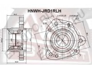 ASVA HNWH-JRD1RLH rato stebulė 
 Ašies montavimas/vairavimo mechanizmas/ratai -> Rato stebulė/montavimas -> Rato stebulė
42201-S10-008