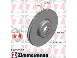 ZIMMERMANN 150.2915.20 stabdžių diskas 
 Dviratė transporto priemonės -> Stabdžių sistema -> Stabdžių diskai / priedai
3411 6 783 778, 3411 6 789 544