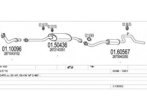 MTS C130032002780 išmetimo sistema 
 Išmetimo sistema -> Išmetimo sistema, visa