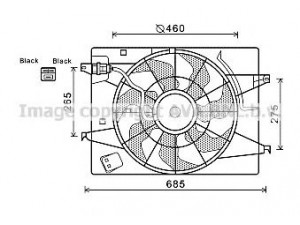 AVA QUALITY COOLING HY7533 ventiliatorius, radiatoriaus 
 Aušinimo sistema -> Oro aušinimas
253801F050, 253802E000, 253802E010