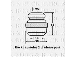 BORG & BECK BPK7061 apsauginio dangtelio komplektas, amortizatorius