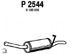 FENNO P2544 galinis duslintuvas 
 Išmetimo sistema -> Duslintuvas
5027012, 6188006, 6750213