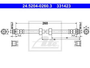 ATE 24.5204-0260.3 stabdžių žarnelė 
 Stabdžių sistema -> Stabdžių žarnelės
1788439, 8V51-2282-AF