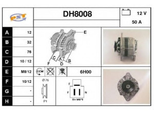 SNRA DH8008 kintamosios srovės generatorius 
 Elektros įranga -> Kint. sr. generatorius/dalys -> Kintamosios srovės generatorius
31100671004, 31100671014, 31100689004