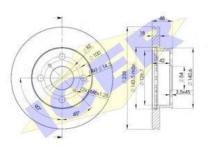 ICER 78BD2250-2 stabdžių diskas 
 Dviratė transporto priemonės -> Stabdžių sistema -> Stabdžių diskai / priedai
43512-12250, 43512-12290, 43512-12300