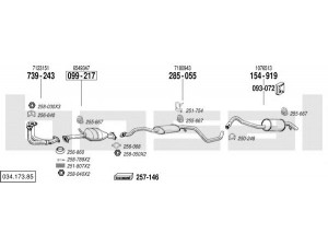 BOSAL 034.173.85 išmetimo sistema 
 Išmetimo sistema -> Išmetimo sistema, visa