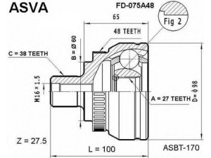 ASVA FD-075A48 jungčių komplektas, kardaninis velenas 
 Ratų pavara -> Sujungimai/komplektas
1084716, 7M0498099, 7M0498099X