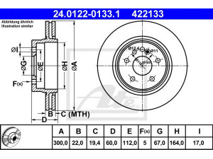 ATE 24.0122-0133.1 stabdžių diskas 
 Dviratė transporto priemonės -> Stabdžių sistema -> Stabdžių diskai / priedai
140 423 04 12