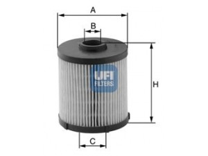 UFI 26.021.00 kuro filtras 
 Techninės priežiūros dalys -> Papildomas remontas
1K0127434B