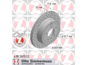 ZIMMERMANN 430.2613.52 stabdžių diskas 
 Dviratė transporto priemonės -> Stabdžių sistema -> Stabdžių diskai / priedai
48 04 637, 4801 857, 20968395, 966 25 873