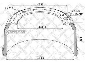 STELLOX 85-00043-SX stabdžių būgnas
21223852, 22222978, 22224179