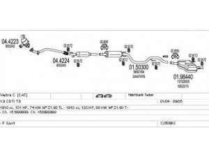 MTS C250983011626 išmetimo sistema 
 Išmetimo sistema -> Išmetimo sistema, visa