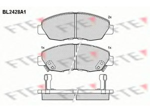 FTE BL2428A1 stabdžių trinkelių rinkinys, diskinis stabdys 
 Techninės priežiūros dalys -> Papildomas remontas
06450-S5D-A01, 45022-S01-A01, 45022-S01-A02