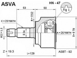 ASVA HN-47 jungčių komplektas, kardaninis velenas 
 Ratų pavara -> Sujungimai/komplektas
44305-SAA-000, 44306-SAA-000