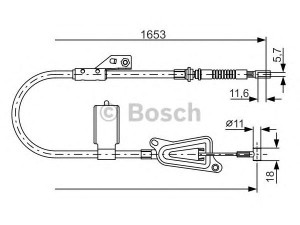 BOSCH 1 987 477 915 trosas, stovėjimo stabdys 
 Stabdžių sistema -> Valdymo svirtys/trosai
36531 BM700