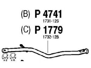 FENNO P4741 išleidimo kolektorius 
 Išmetimo sistema -> Išmetimo vamzdžiai
BM50001, 1731-12S, 1798-31