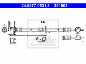 ATE 24.5277-0531.3 stabdžių žarnelė 
 Stabdžių sistema -> Stabdžių žarnelės
90947-02D77