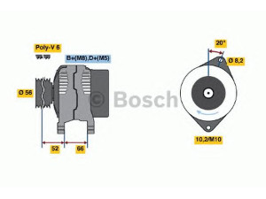 BOSCH 0 986 038 781 kintamosios srovės generatorius 
 Elektros įranga -> Kint. sr. generatorius/dalys -> Kintamosios srovės generatorius
5705 E5, 5705 F4, 5705 H6, 5705 HQ