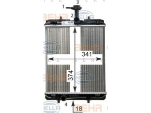 HELLA 8MK 376 754-481 radiatorius, variklio aušinimas 
 Aušinimo sistema -> Radiatorius/alyvos aušintuvas -> Radiatorius/dalys
1330.P5, 1330.P5, 16400-0Q010