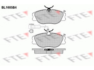 FTE BL1605B4 stabdžių trinkelių rinkinys, diskinis stabdys 
 Techninės priežiūros dalys -> Papildomas remontas
9946227, 9946750, 9950550