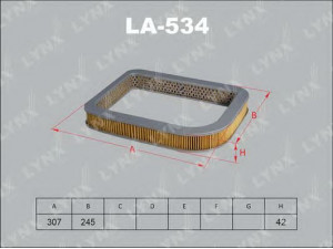 LYNXauto LA-534 oro filtras 
 Filtrai -> Oro filtras
17220-PM2-B01, 17220-PM4-003, H1722-PM4-003