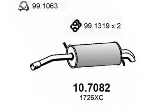 ASSO 10.7082 galinis duslintuvas 
 Išmetimo sistema -> Duslintuvas
1726RQ, 1726XC, 173037